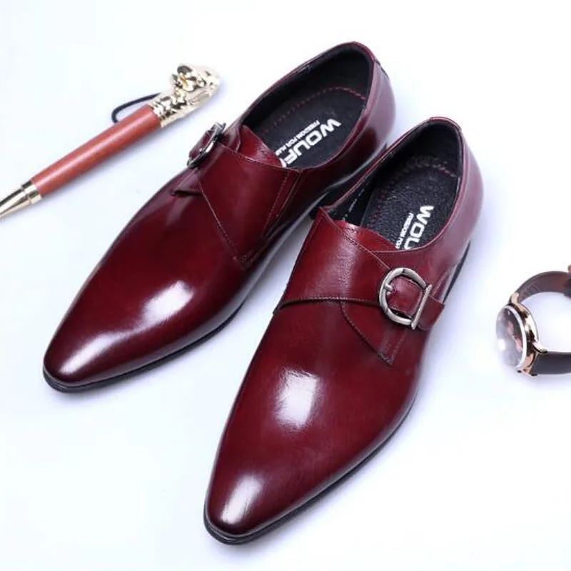 Men Formal New Business Dress Men Shoes Pointed Toe Shoes European Version Of Metal Authentic Buckle Men's Shoes
Men Formal New Business Dress Men Shoes Pointed Toe Shoes European Version Of Metal Authentic Buckle Men's Shoes
