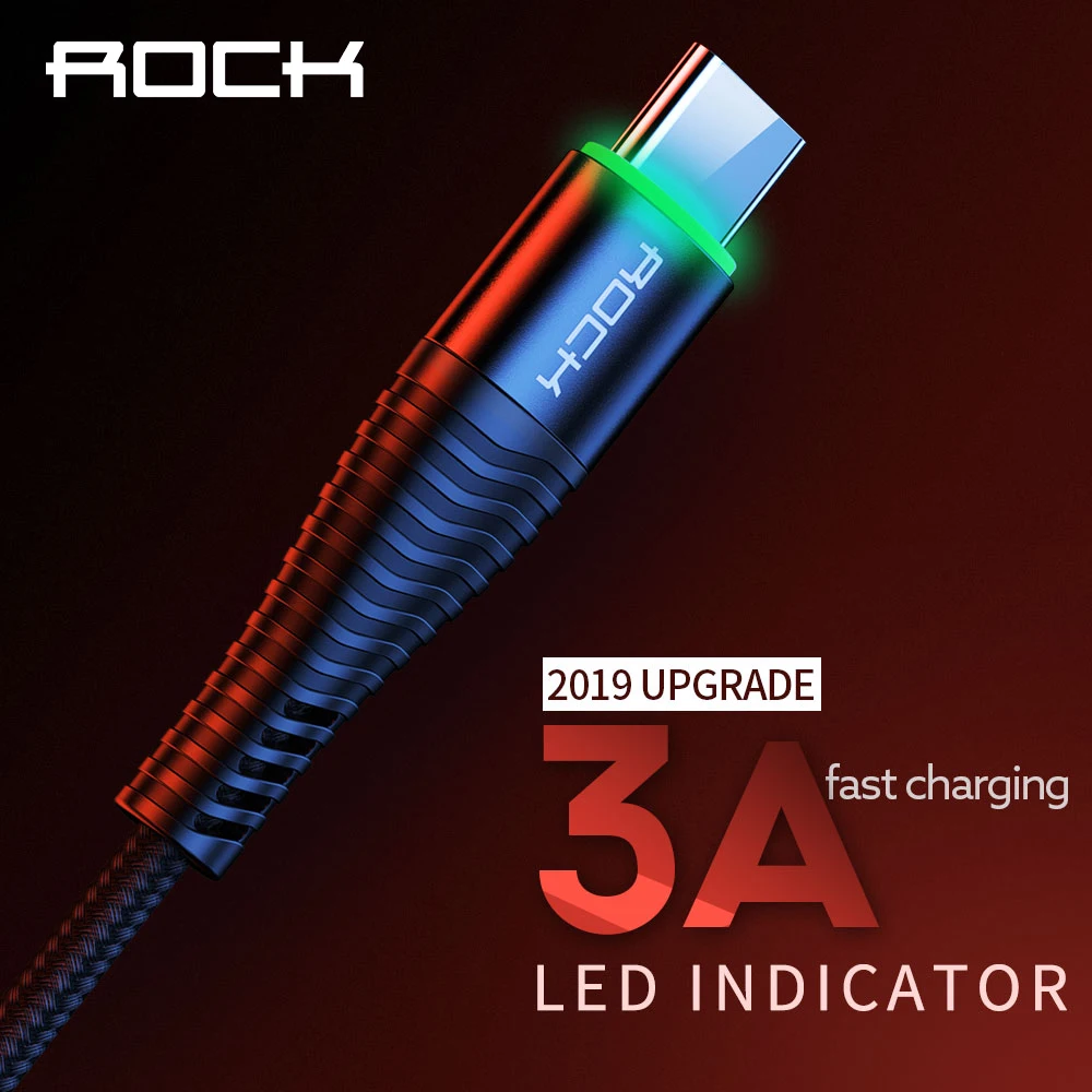 ROCK LED Light USB Type C Cable 3A Fast Charging Charger USB-C Type-c Cable For Samsung S10 S9 Xiaomi mi 9 8 One Plus USB C Cord
ROCK LED Light USB Type C Cable 3A Fast Charging Charger USB-C Type-c Cable For Samsung S10 S9 Xiaomi mi 9 8 One Plus USB C Cord
