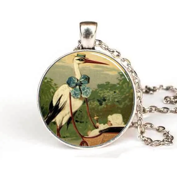 New Steampunk DIY Handmade Fine Necklace Stork and Baby Carriage Pendant Glass Dome Pendant for women jewelry gift Chain vintage
New Steampunk DIY Handmade Fine Necklace Stork and Baby Carriage Pendant Glass Dome Pendant for women jewelry gift Chain vintage