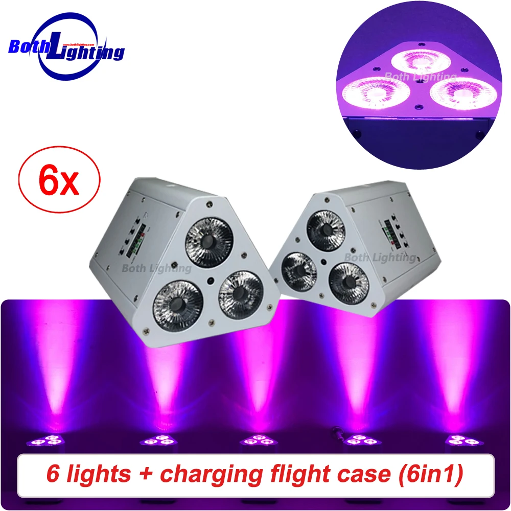 New Product Triangle Mini Battery Power LED Wireless Uplights RGBWA UV 6IN1 3x18W IRC Remote LED Wedding Stage Par Light
New Product Triangle Mini Battery Power LED Wireless Uplights RGBWA UV 6IN1 3x18W IRC Remote LED Wedding Stage Par Light