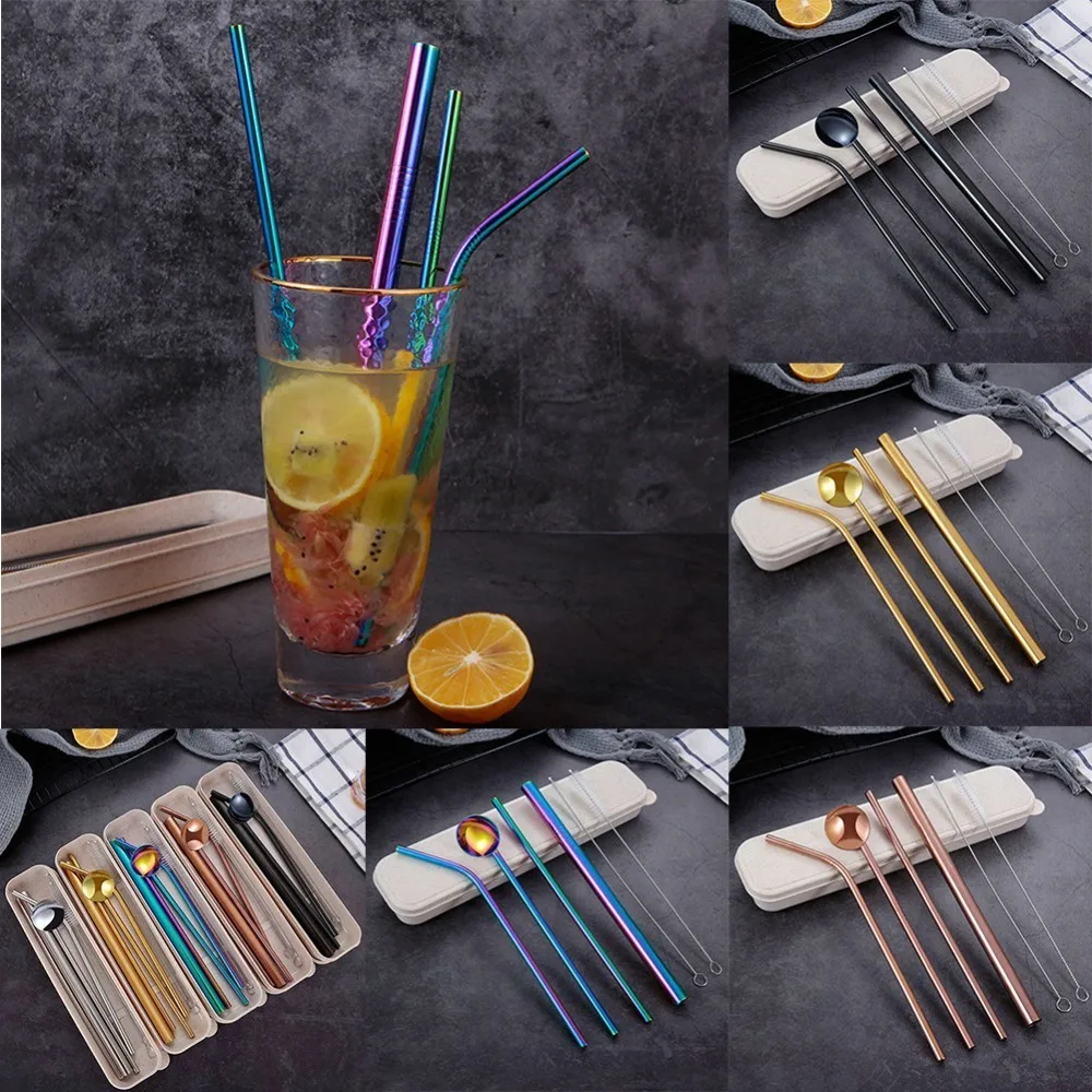 7Pcs/set Reusable Drinking Straw 304 Stainless Steel Pearl Milk Tea Straight Bend Tube Box Set Metal With Cleaner Brush For Mugs
7Pcs/set Reusable Drinking Straw 304 Stainless Steel Pearl Milk Tea Straight Bend Tube Box Set Metal With Cleaner Brush For Mugs