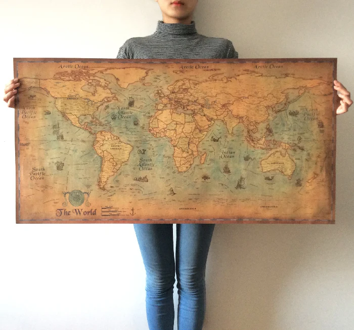 BLINGIRD Nautical Ocean Sea world map Retro old Art Paper Painting Home Decor Sticker Living Room Poster Cafe Antique poster
BLINGIRD Nautical Ocean Sea world map Retro old Art Paper Painting Home Decor Sticker Living Room Poster Cafe Antique poster
