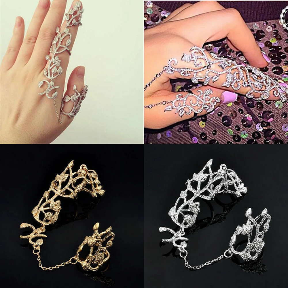Fashion Women Lady Wedding Adjustabl Metal Gold Silver Vine Carved Hollow Double Finger Conjoined Ring Bride Ring Jewelry
Fashion Women Lady Wedding Adjustabl Metal Gold Silver Vine Carved Hollow Double Finger Conjoined Ring Bride Ring Jewelry