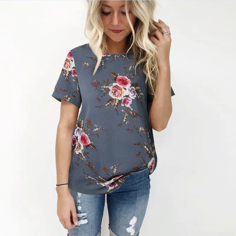 Ladies Short Sleeve O-Neck Streetwear T-Shirts New 2018 Summer Casual Loose Floral Print Tops Tees 3XL Large Size Women Clothing
Ladies Short Sleeve O-Neck Streetwear T-Shirts New 2018 Summer Casual Loose Floral Print Tops Tees 3XL Large Size Women Clothing