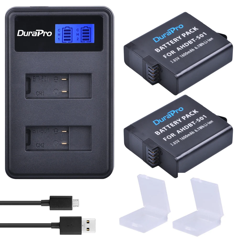 2pc 1600mAH AHDBT-501 AHDBT 501 Rechargeable Li-ion Camera battery + LCD Dual USB Charger for Gopro 5 6 Hero5 6 AHDBT 501 Camera
2pc 1600mAH AHDBT-501 AHDBT 501 Rechargeable Li-ion Camera battery + LCD Dual USB Charger for Gopro 5 6 Hero5 6 AHDBT 501 Camera