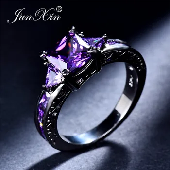 JUNXIN Charm Multicolor Zircon Princess Square Rings For Women Black Gold Filled Purple Red Blue Green Crystal Wedding Ring Gift
JUNXIN Charm Multicolor Zircon Princess Square Rings For Women Black Gold Filled Purple Red Blue Green Crystal Wedding Ring Gift