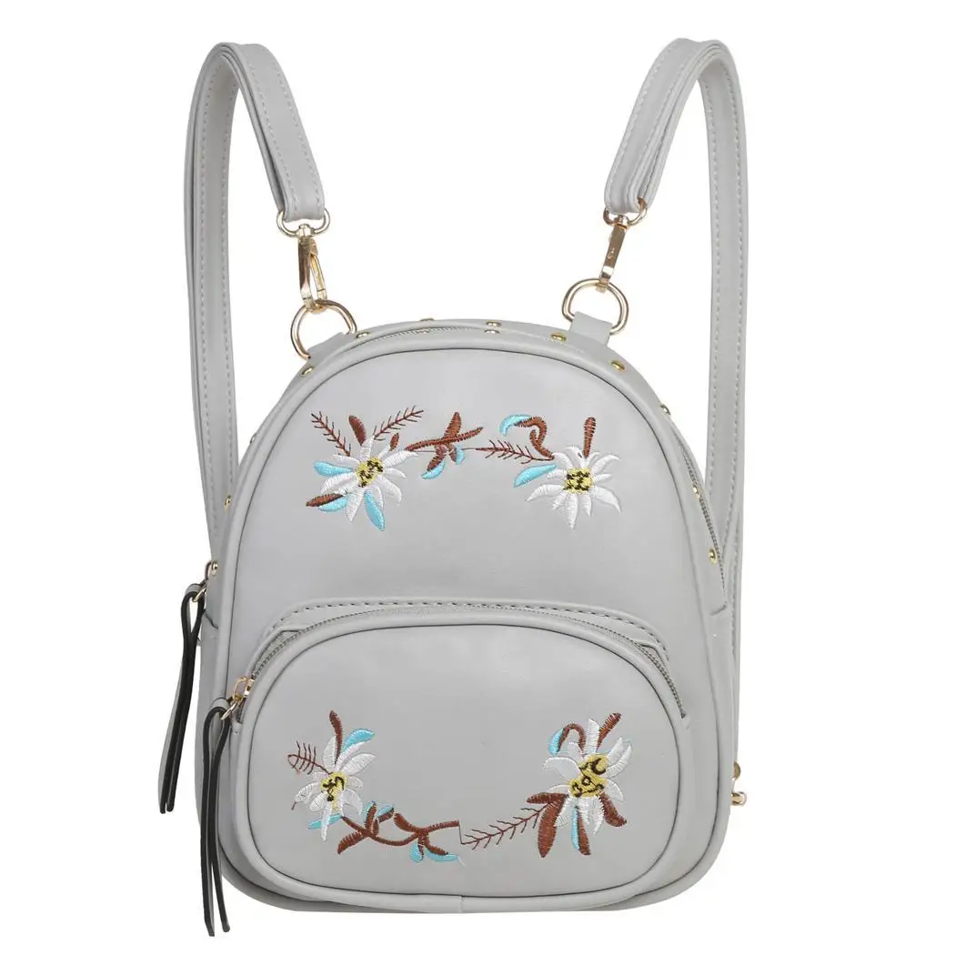 Flower Embroidery Stud Detail Metal Ring Handle Backpack Bag 21cm 8 2inch 8 5cm 3 3inch 18cm 7 0inch Medium Zipper
Flower Embroidery Stud Detail Metal Ring Handle Backpack Bag 21cm 8 2inch 8 5cm 3 3inch 18cm 7 0inch Medium Zipper