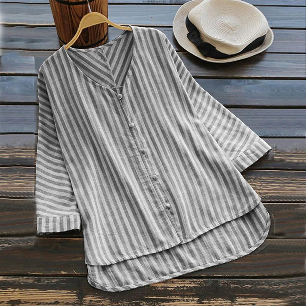 Blouse Women Casual Loose Linen Plus Size V Neck Stripe Button Tanic Shirt Blouse Tops Blusas Femininas Womens Tops And Blouses
Blouse Women Casual Loose Linen Plus Size V Neck Stripe Button Tanic Shirt Blouse Tops Blusas Femininas Womens Tops And Blouses