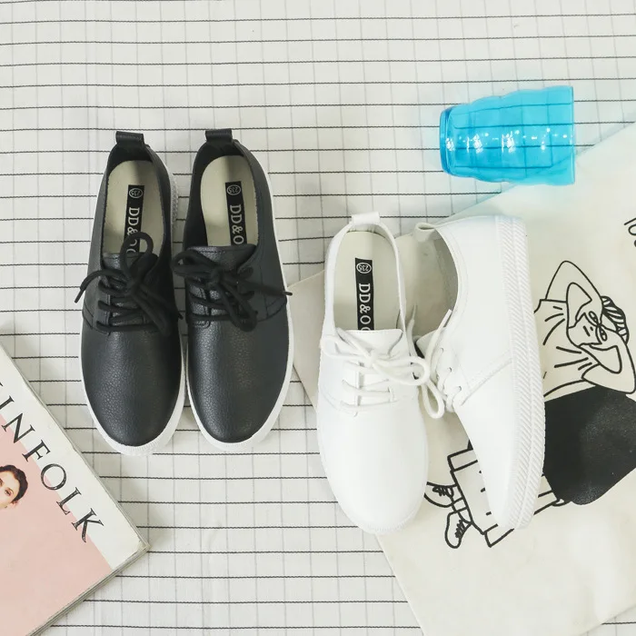 Women White Shoes Lace Up Lady Summer Casual Sneakers Flat Heel Spring Shoes Flats Solid Color Leather Shoes Black Size 35-40
Women White Shoes Lace Up Lady Summer Casual Sneakers Flat Heel Spring Shoes Flats Solid Color Leather Shoes Black Size 35-40