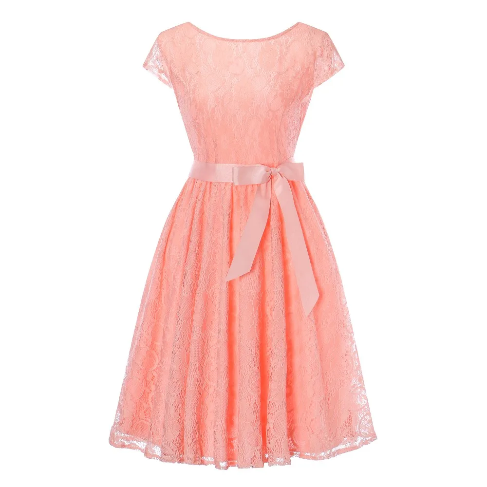 Women's Vintage Cap Sleeve V Back Bridesmaid Lace Dress Short Wedding Party Dresses
Women's Vintage Cap Sleeve V Back Bridesmaid Lace Dress Short Wedding Party Dresses