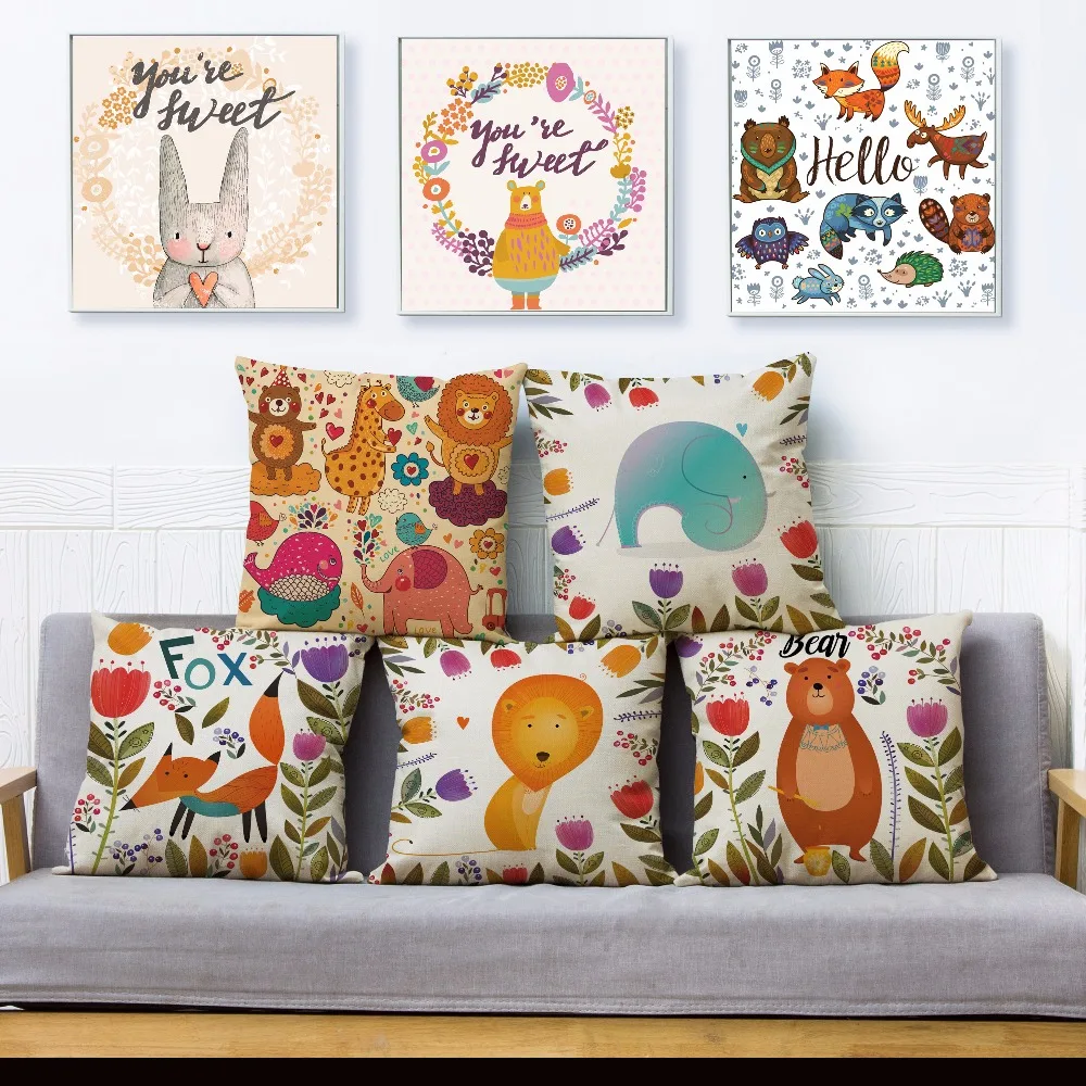 Nordic Cartoon Forest Animal Fox Bear Rabbit Print Pillow Cover 45*45 Cushion Covers Linen Pillows Cases Home Decor Pillow Case
Nordic Cartoon Forest Animal Fox Bear Rabbit Print Pillow Cover 45*45 Cushion Covers Linen Pillows Cases Home Decor Pillow Case