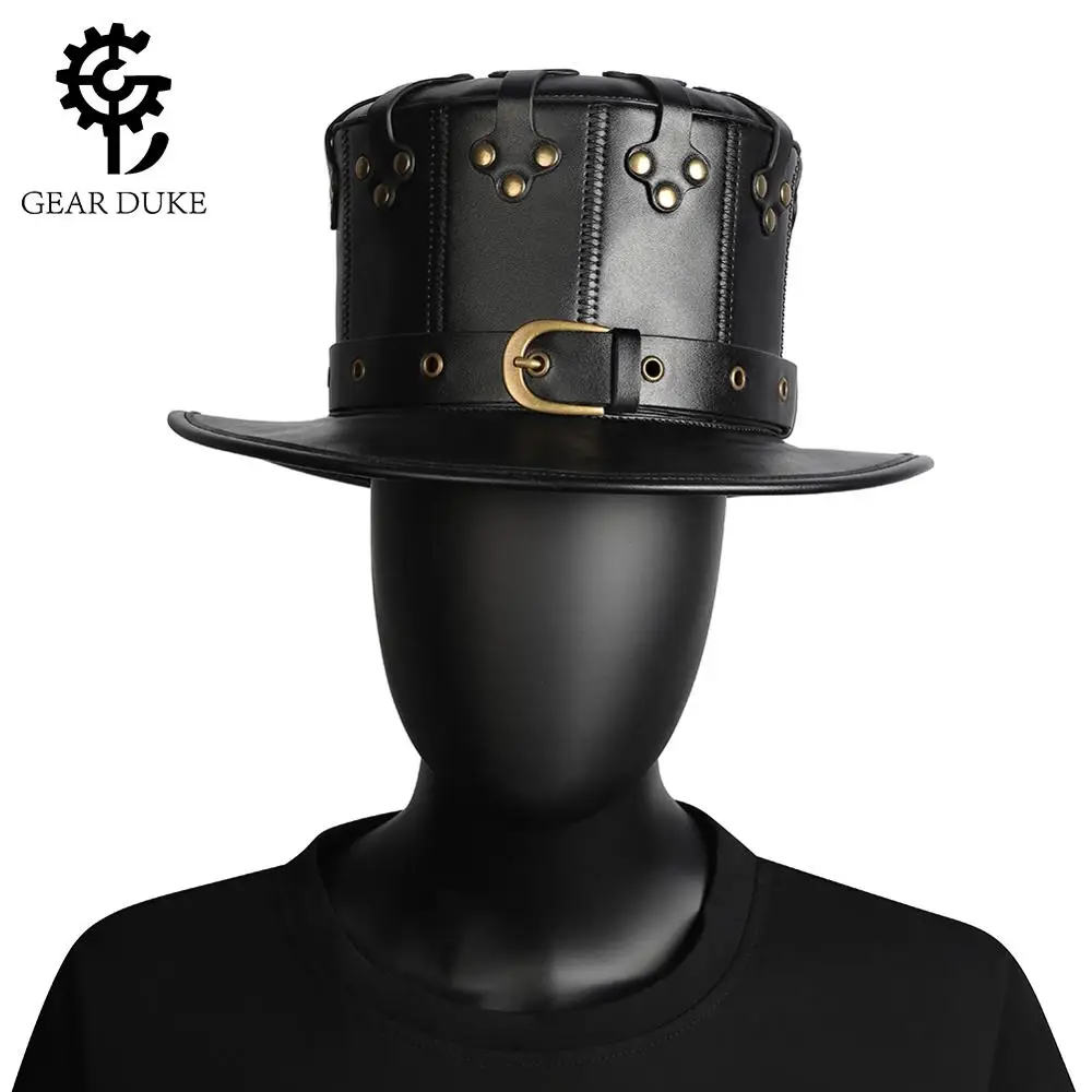 Unisex Adult Black Riveted PU Leather Halloween Plague Doctor Cosplay Steampunk Flat Hat Gothic Costume Accessories Anime Props
Unisex Adult Black Riveted PU Leather Halloween Plague Doctor Cosplay Steampunk Flat Hat Gothic Costume Accessories Anime Props