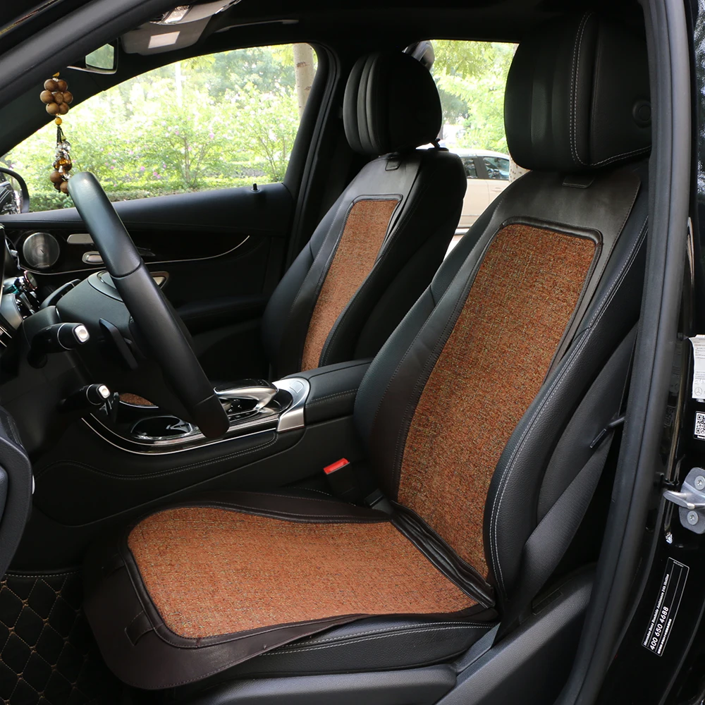 2Pcs Car Seat Cushion Protector Pad Mat Wearproof Black PU Anti-slip Four Season