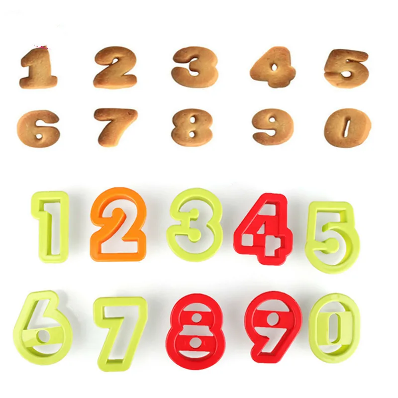 10 Pcs/set Plastic 0-9 Number Cookie Molds Figure Cake Cutter Number Cookie Sugar Crafts Mold Baking Decorating Tool
10 Pcs/set Plastic 0-9 Number Cookie Molds Figure Cake Cutter Number Cookie Sugar Crafts Mold Baking Decorating Tool