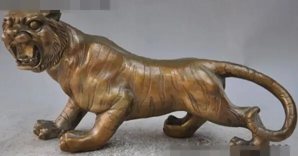 S02385 13"china fengshui bronze animal zodiac Ferocious Anger tiger Roar success statue B0403 
S02385 13"china fengshui bronze animal zodiac Ferocious Anger tiger Roar success statue B0403