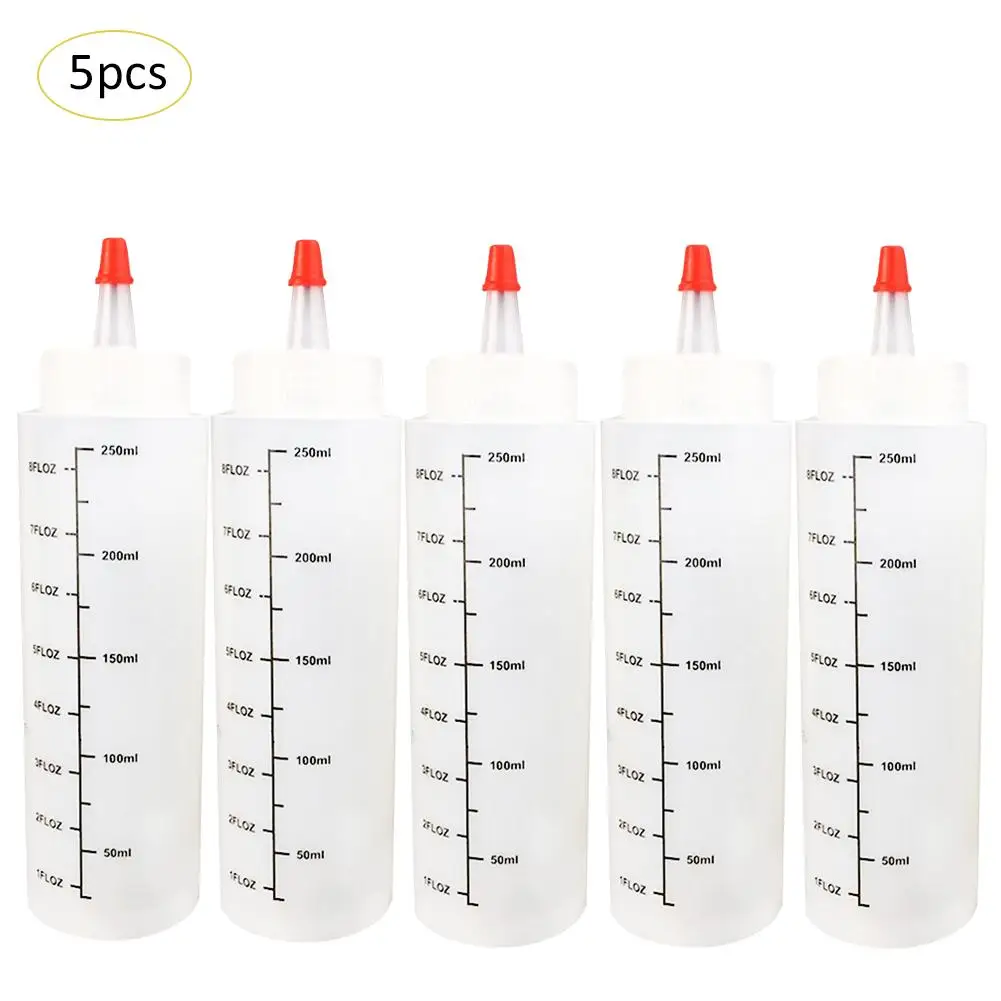 5PCS/Set 250ML Kitchen Plastic Needle-nosed Salad Bottle Sauce Seasoning Transparent Squeeze Bottle With Scale Leak-Proof Cap J2
5PCS/Set 250ML Kitchen Plastic Needle-nosed Salad Bottle Sauce Seasoning Transparent Squeeze Bottle With Scale Leak-Proof Cap J2