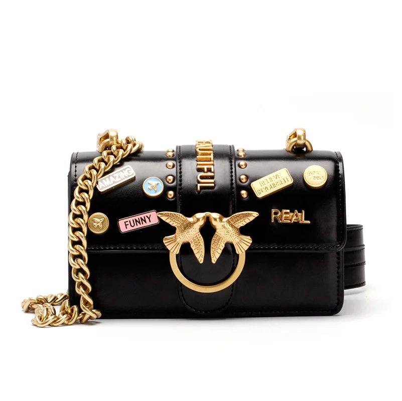 NEW Women's bag 2018 Genuine Leather handbag Fashion metal chain badge design small Flap shoulder Ladies Crossbody bags Swallow
NEW Women's bag 2018 Genuine Leather handbag Fashion metal chain badge design small Flap shoulder Ladies Crossbody bags Swallow