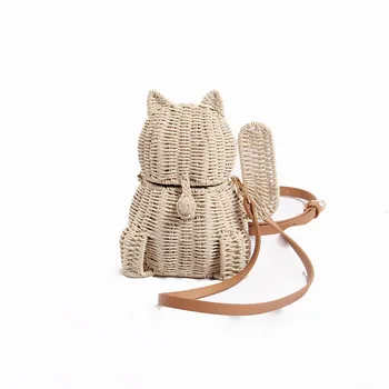 Fortune Cat straw bag oblique cross knitting bag ins small fresh cute children summer Change rattan beach bag
Fortune Cat straw bag oblique cross knitting bag ins small fresh cute children summer Change rattan beach bag