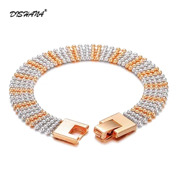 Luxury Trendy Champagne Gold Double Color Chain Bracelet Wire Women Fashion 18.8CM 10MM Hand Chain Punk Jewelry (S0067)
Luxury Trendy Champagne Gold Double Color Chain Bracelet Wire Women Fashion 18.8CM 10MM Hand Chain Punk Jewelry (S0067)