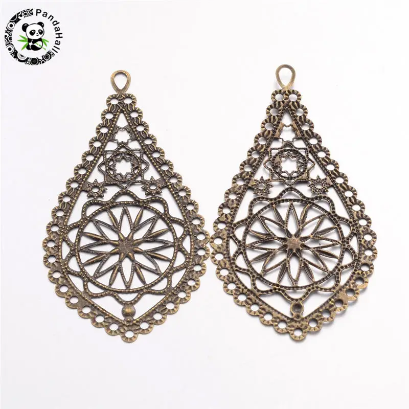 20pcs Drop Shape Iron Filigree Large Pendants Charms Antique Bronze for Jewelry Making DIY Necklace 66x35x1mm Hole: 3mm
20pcs Drop Shape Iron Filigree Large Pendants Charms Antique Bronze for Jewelry Making DIY Necklace 66x35x1mm Hole: 3mm