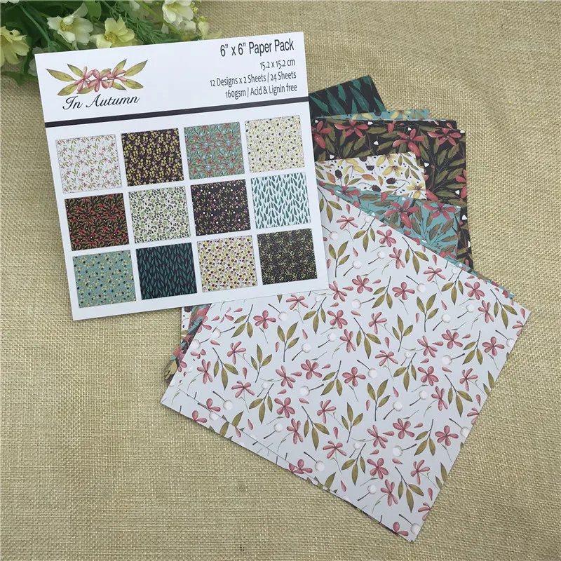 24 sheet 6"X6" Autumn flower patterned paper Scrapbooking paper pack handmade craft paper craft Background pad
24 sheet 6"X6" Autumn flower patterned paper Scrapbooking paper pack handmade craft paper craft Background pad