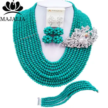 Majalia Fashion Nigeria Wedding African Beads Jewelry Set Teal green Crystal Necklace Bridal Jewelry Sets Free Shipping 10MK009
Majalia Fashion Nigeria Wedding African Beads Jewelry Set Teal green Crystal Necklace Bridal Jewelry Sets Free Shipping 10MK009