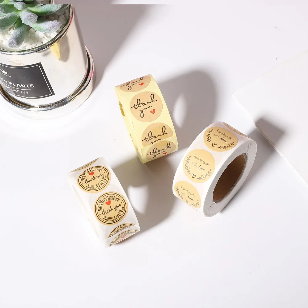 Round "thank you/handmade with love" Stickers seal labels 500 Labels stickers scrapbooking for Package stationery sticker
Round "thank you/handmade with love" Stickers seal labels 500 Labels stickers scrapbooking for Package stationery sticker