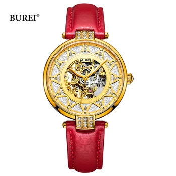 BUREI Women Mechanical Watches Ladies Waterproof Crystal Sapphire Automatic Wrist Watch Leather Clock Gold Saat Relogio Feminino
BUREI Women Mechanical Watches Ladies Waterproof Crystal Sapphire Automatic Wrist Watch Leather Clock Gold Saat Relogio Feminino