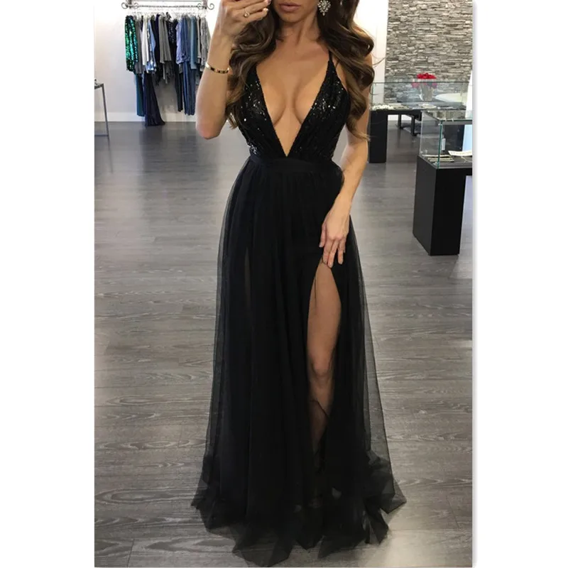 S M L XL Bohemia Sequined Spliced Chiffon Deep V Dress Women Party Sexy Halter Top Backless Evening Maxi Dresses
S M L XL Bohemia Sequined Spliced Chiffon Deep V Dress Women Party Sexy Halter Top Backless Evening Maxi Dresses