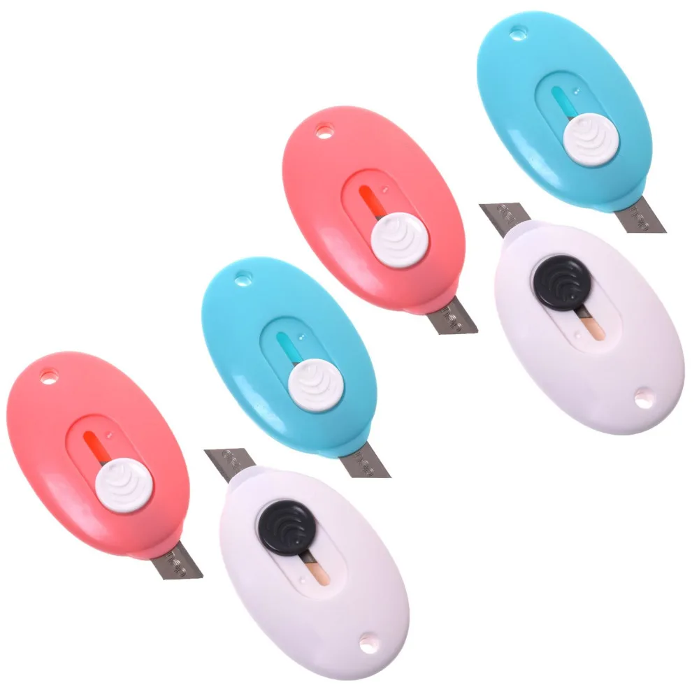 Pack of 6 Mini Retractable Utility Knife Box Cutter Letter Opener Random Color | Канцтовары для офиса и дома