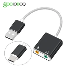 GOOJODOQ 7.1 External USB Sound Card Jack 3.5mm USB Audio Adapter Earphone Micphone Sound Card for Macbook Computer Laptop PC GOOJODOQ 7.1 External USB Sound Card Jack 3.5mm USB Audio Adapter Earphone Micphone Sound Card for Macbook Computer Laptop PC
