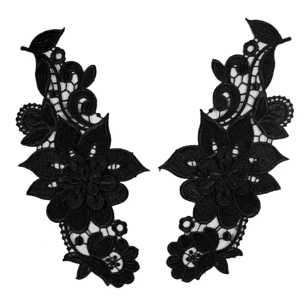 5 pair lace collar appliques organza collar motifs Sewing Accessories Trimmings