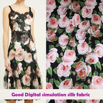 Good Digital Simulation Silk Fabric Not Transparent Soft Peony Print Polyester fabric Diy Sewing Women Dress Clothing 140cm Wide
Good Digital Simulation Silk Fabric Not Transparent Soft Peony Print Polyester fabric Diy Sewing Women Dress Clothing 140cm Wide