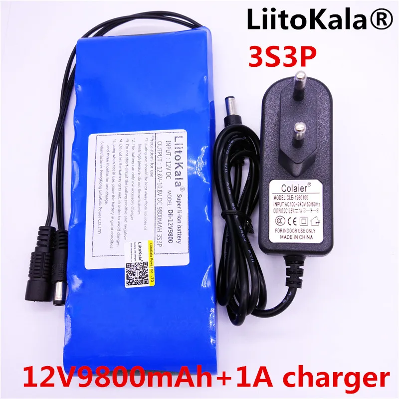 HK LiitoKala 12V 9800mAh 18650 DC 12V 12.6V Super Rechargeable Pack EU/US plug adaptor for CCTV camera video Battery Portable
HK LiitoKala 12V 9800mAh 18650 DC 12V 12.6V Super Rechargeable Pack EU/US plug adaptor for CCTV camera video Battery Portable