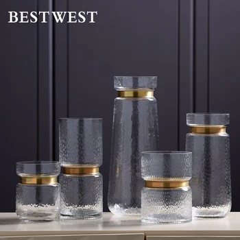 Europe Style Metal Ring Water Ripple Glass Vase Creative Vase Simple Craft Figurines Miniatures Home Decoration Accessories Gift
Europe Style Metal Ring Water Ripple Glass Vase Creative Vase Simple Craft Figurines Miniatures Home Decoration Accessories Gift