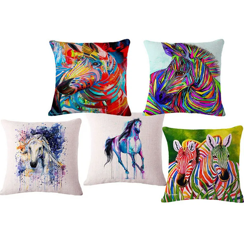 European New watercolor Horse 17" Linen Home Decorative Cushion With No Filling Inside Car Sofa Decor Pillow Back Case
European New watercolor Horse 17" Linen Home Decorative Cushion With No Filling Inside Car Sofa Decor Pillow Back Case