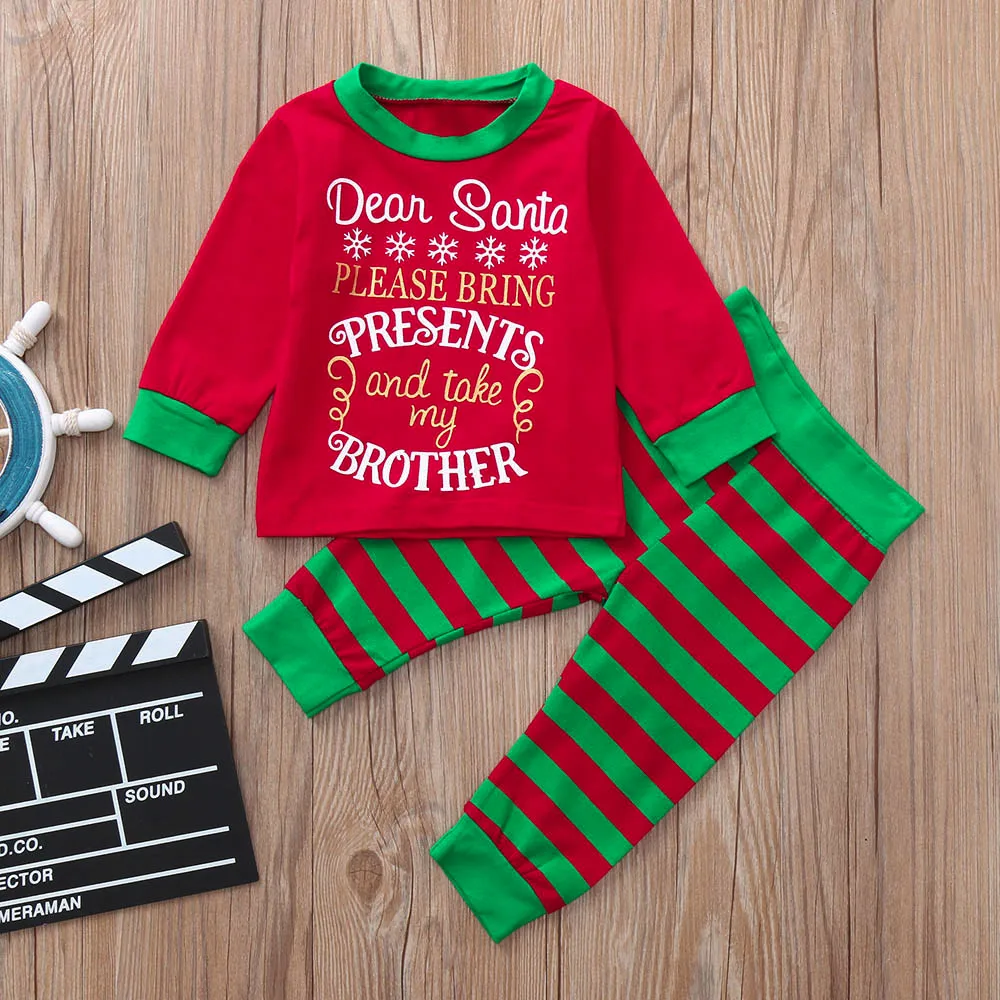 Toddler Kids Clothes Brother&Sister Boys Christmas Letter Tops+Stripe Pants Clothes Sets Boutique Kids Clothing Ensemble Fille
Toddler Kids Clothes Brother&Sister Boys Christmas Letter Tops+Stripe Pants Clothes Sets Boutique Kids Clothing Ensemble Fille