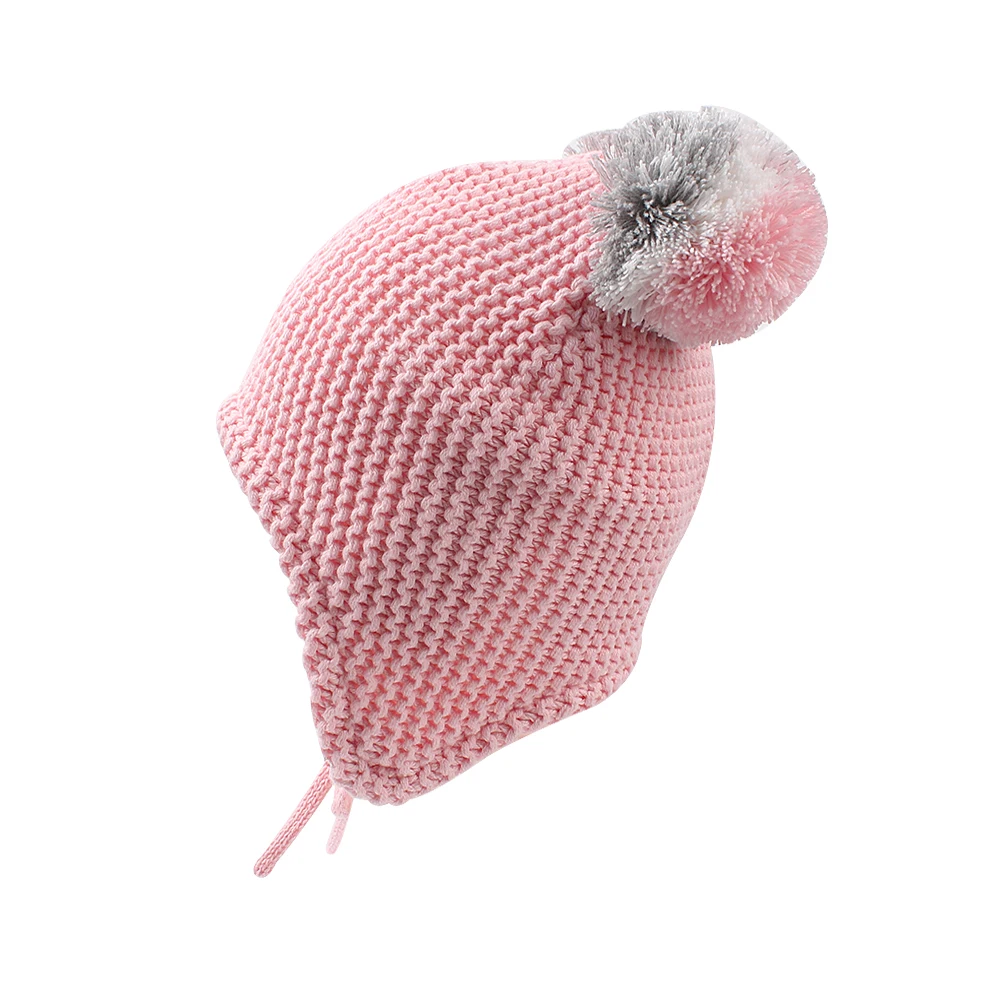 Winter Warm Baby Beanie Hat Cute Earflap Toddler Girls Hat with Pompom Fleece Lined Knit Kids Boys Hat Baby Girls Clothing 6-24M (8)