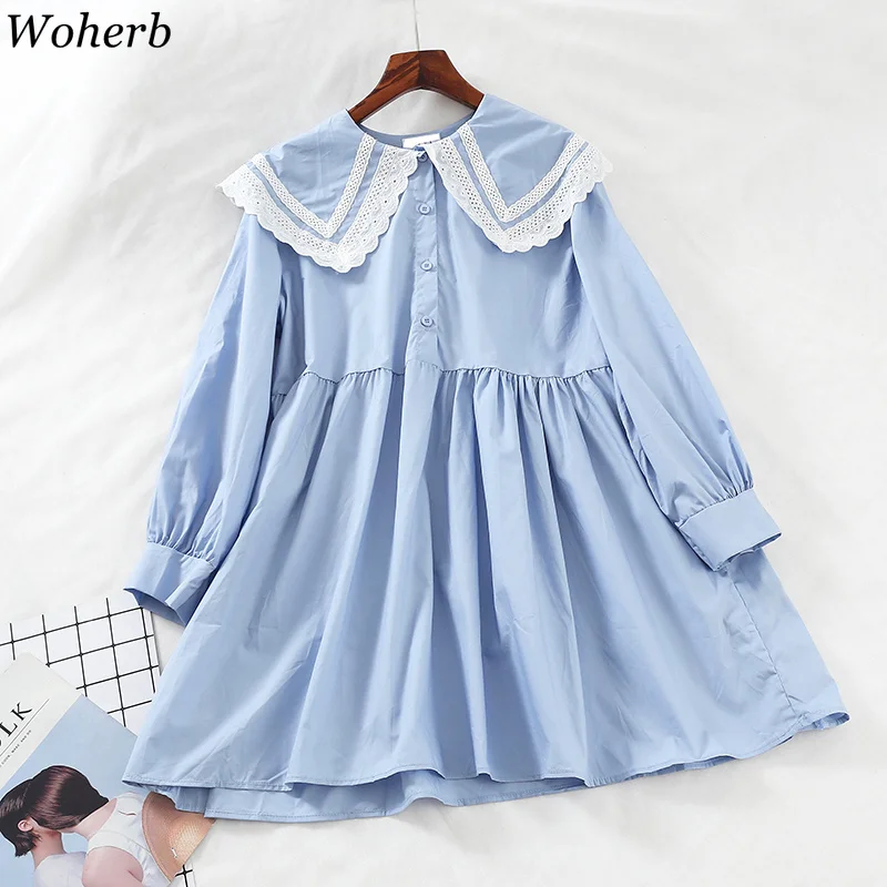 Woherb Kawaii Japanese Loose Summer Dress Women 2019 Fashion Long Sleeve Shirt Dress Lace Patch Sweet Dresses Vestidos 21584
Woherb Kawaii Japanese Loose Summer Dress Women 2019 Fashion Long Sleeve Shirt Dress Lace Patch Sweet Dresses Vestidos 21584