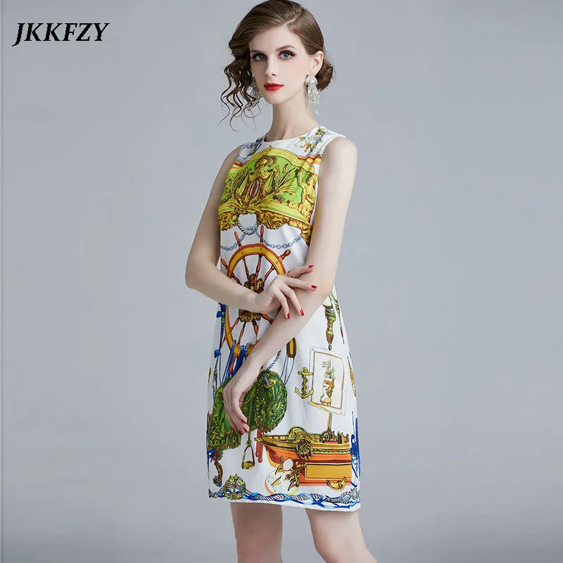 New Arrival Women Straight Dress Summer Sexy Elegant Print Dress Sleeveless O-Neck Party Dress Vestidos
New Arrival Women Straight Dress Summer Sexy Elegant Print Dress Sleeveless O-Neck Party Dress Vestidos