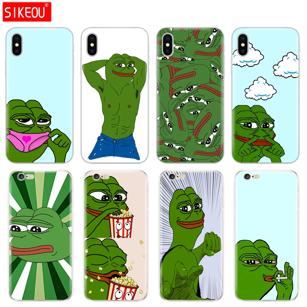 Silicone Cover Phone Case For Iphone 6 X 8 7 6s 5 5s SE Plus 10 XR XS Max Case Cute Frog Meme Animal funny
Silicone Cover Phone Case For Iphone 6 X 8 7 6s 5 5s SE Plus 10 XR XS Max Case Cute Frog Meme Animal funny