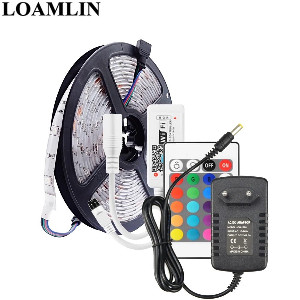 5M 5050SMD RGB 30Leds/m Led Strip Flexible Light Magic Home WIFI RGB Led Controller DC12V 2A Led Power Supply Adapter Kit
5M 5050SMD RGB 30Leds/m Led Strip Flexible Light Magic Home WIFI RGB Led Controller DC12V 2A Led Power Supply Adapter Kit