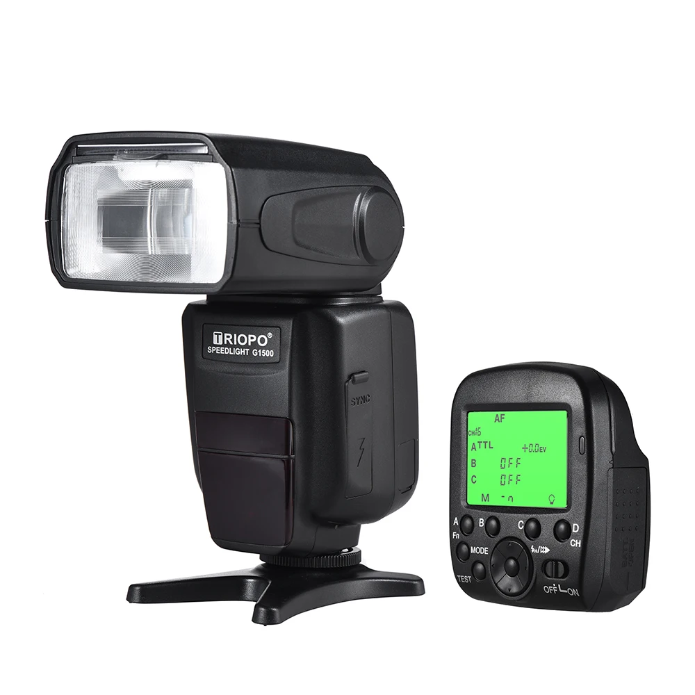 TRIOPO G1500 2.4G HSS 1/8000s GN58 TTL Wireless Master Slave Flash Speedlite + Trigger for Sony A77II A7RII A7R A58 A99 ILCE600L
TRIOPO G1500 2.4G HSS 1/8000s GN58 TTL Wireless Master Slave Flash Speedlite + Trigger for Sony A77II A7RII A7R A58 A99 ILCE600L