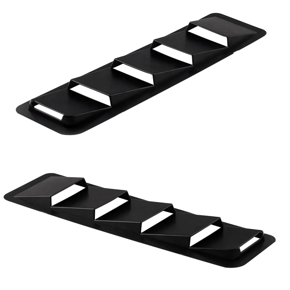 

17X5 Inch Universal Car Air intake Scoop Bonnet Hood Vent Louver Cooling Panel Trim Set Matte Black ABS 2PCS