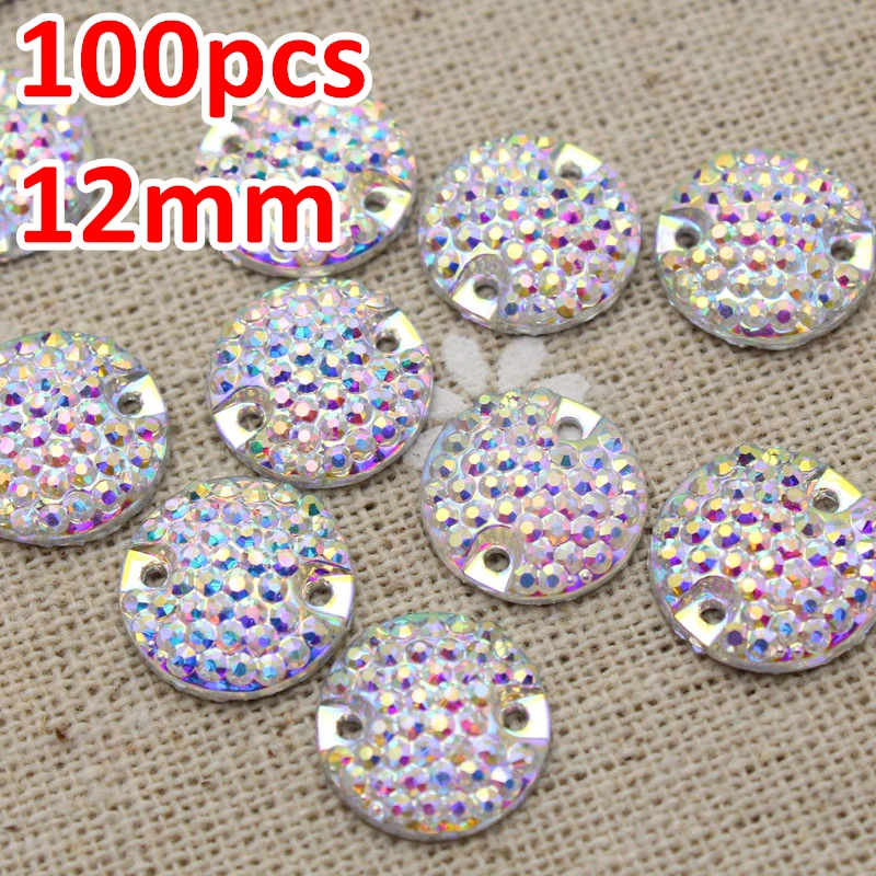 12mm 100pcs Round Crystal AB Color Silver Base Sew On Rhinestone With 2 holes for Garment Accessories Sew on Stone Buttons
12mm 100pcs Round Crystal AB Color Silver Base Sew On Rhinestone With 2 holes for Garment Accessories Sew on Stone Buttons