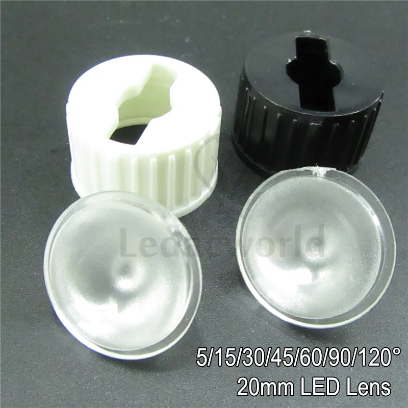 100set 20mm PMMA Optical LED Lenses with White or Black LED lens Holder, Angle 5 15 30 45 60 90 120 Degree For LED Bulbs DIY
100set 20mm PMMA Optical LED Lenses with White or Black LED lens Holder, Angle 5 15 30 45 60 90 120 Degree For LED Bulbs DIY