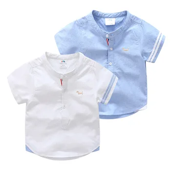 Kids Birthday Gift Clothes 2020 Summer Fashion Cotton White Blue Color Cartoon Dog Print Short Sleeve Mandarin Collar Boys Shirt
Kids Birthday Gift Clothes 2020 Summer Fashion Cotton White Blue Color Cartoon Dog Print Short Sleeve Mandarin Collar Boys Shirt