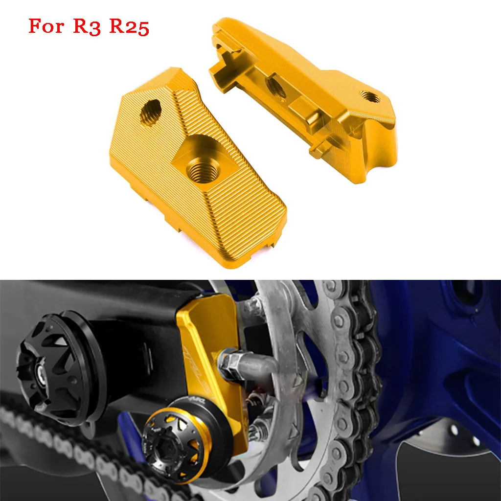 Motorcycle Accessories Rear Axle Spindle Chain Adjuster Blocks Rear Fork Adjustment Code for Yamaha YZF R3 R25
Motorcycle Accessories Rear Axle Spindle Chain Adjuster Blocks Rear Fork Adjustment Code for Yamaha YZF R3 R25
