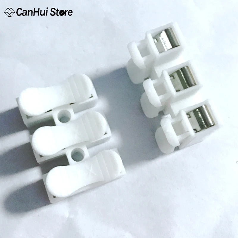 

10Pcs/lot 3P G8 CH-3 Spring Wire Connector Splice LED Strip Light No Welding No Screw Connector Cable Crimp Clamp Terminal 3 Way