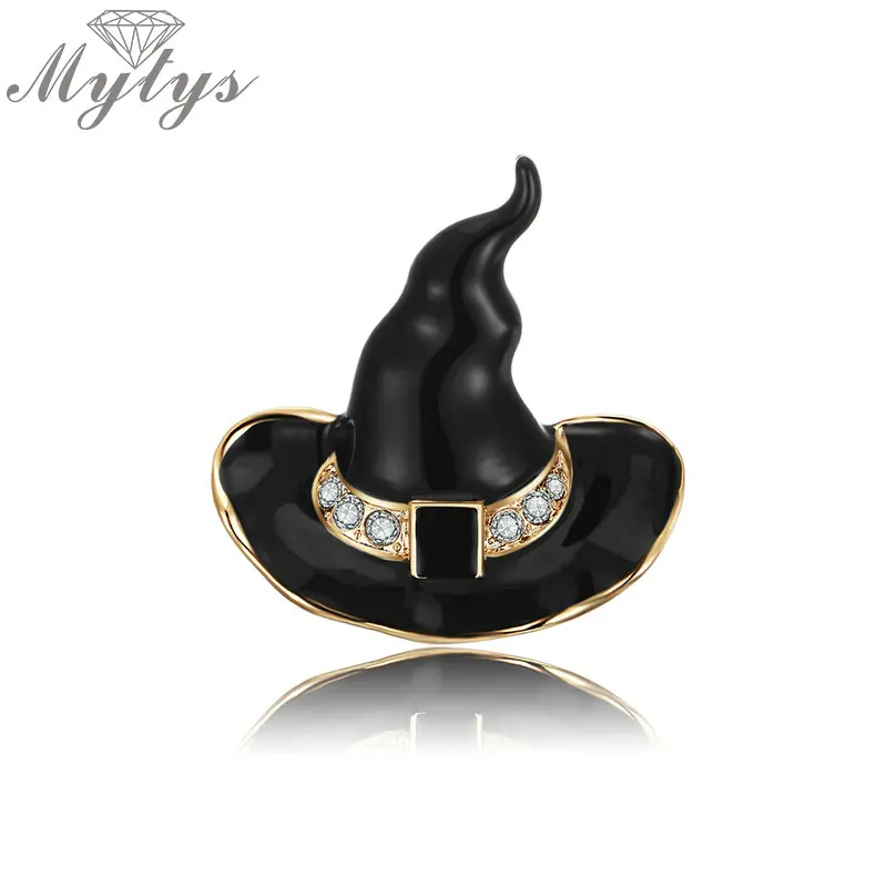 Mytys Black Enamel Witch hat Brooch Pins for Girls and Women Suit Lapel Collar Pin Halloween Accessory Jewelry Party Gift X364
Mytys Black Enamel Witch hat Brooch Pins for Girls and Women Suit Lapel Collar Pin Halloween Accessory Jewelry Party Gift X364
